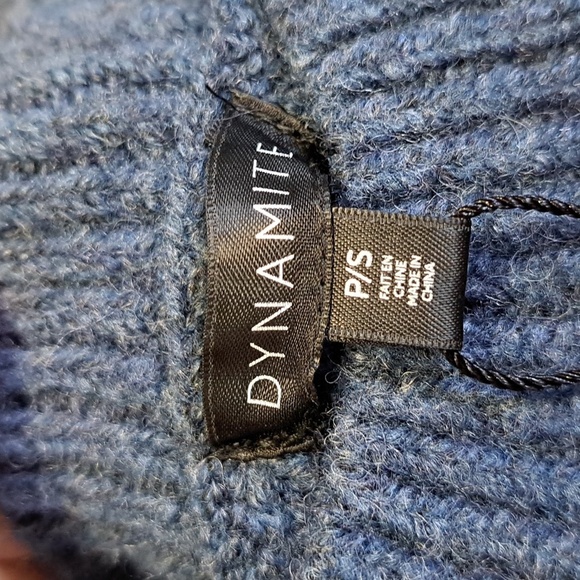 Dynamite Ribbed  Knit Pull On Crew Neck Sweater Blue Size Small NEW - Picture 9 of 12